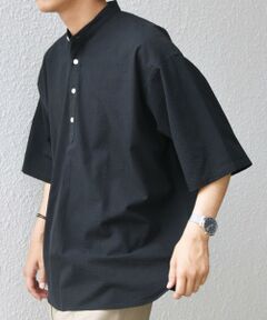 SHIPS / シップス シャツ・ブラウス | SHIPS any: シアサッカー ストライプ バンド スキッパー ハーフスリーブ シャツ◇