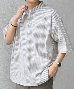 SHIPS / シップス シャツ・ブラウス | SHIPS any: シアサッカー ストライプ バンド スキッパー ハーフスリーブ シャツ◇