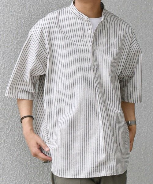 SHIPS / シップス シャツ・ブラウス | SHIPS any: シアサッカー ストライプ バンド スキッパー ハーフスリーブ シャツ◇ | 詳細17