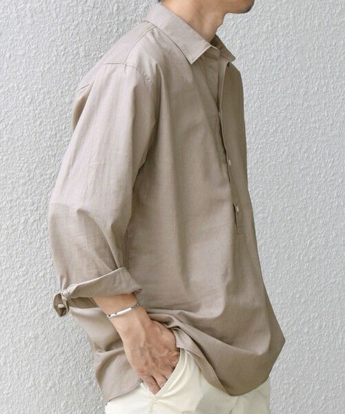 SHIPS / シップス シャツ・ブラウス | SHIPS any: コットン/リネン 7分袖 スキッパー プルオーバー シャツ◇◇(ベージュ)