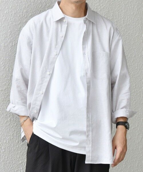SHIPS / シップス シャツ・ブラウス | SHIPS any: コットン/リネン ストライプ 7分袖 レギュラー シャツ◇◇ | 詳細3