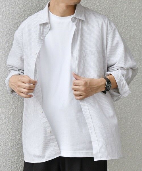 SHIPS / シップス シャツ・ブラウス | SHIPS any: コットン/リネン ストライプ 7分袖 レギュラー シャツ◇◇ | 詳細4