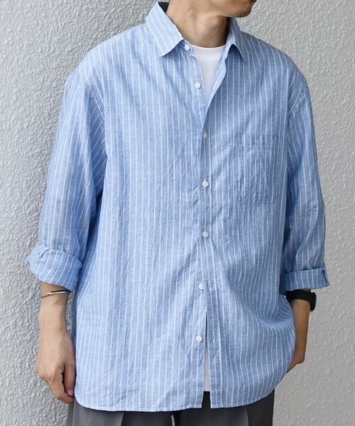 SHIPS / シップス シャツ・ブラウス | SHIPS any: コットン/リネン ストライプ 7分袖 レギュラー シャツ◇◇ | 詳細10