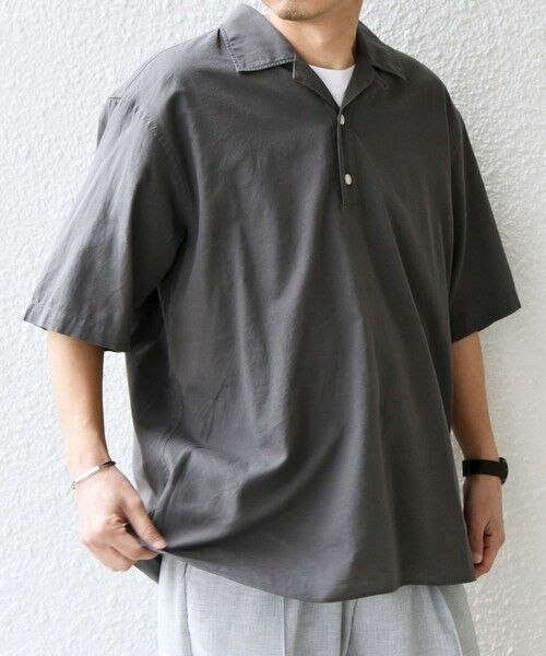 SHIPS / シップス シャツ・ブラウス | SHIPS any:〈洗濯機可能〉コットン/リネン オープンカラー プルオーバー シャツ◇(グレー)