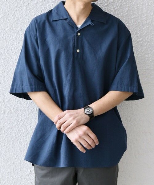 SHIPS / シップス シャツ・ブラウス | SHIPS any:〈洗濯機可能〉コットン/リネン オープンカラー プルオーバー シャツ◇(コバルトブルー)