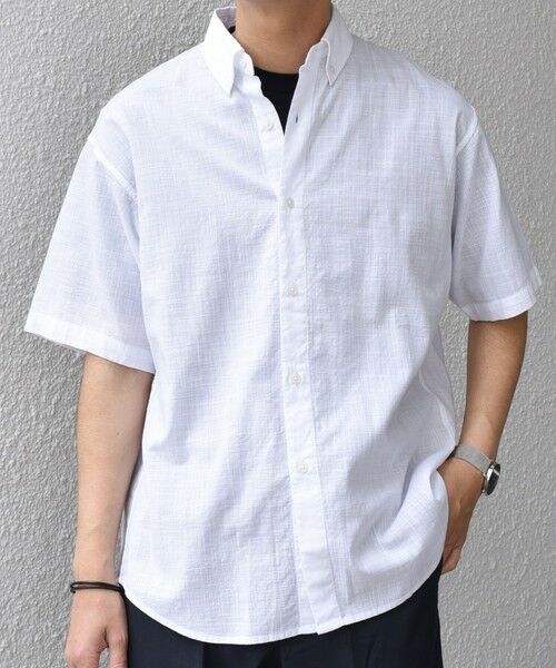 SHIPS / シップス シャツ・ブラウス | SHIPS any: BEZ TEXTILE マルチカラー ストライプ/ソリッド ボタンダウン ショートスリーブ シャツ◇ | 詳細3