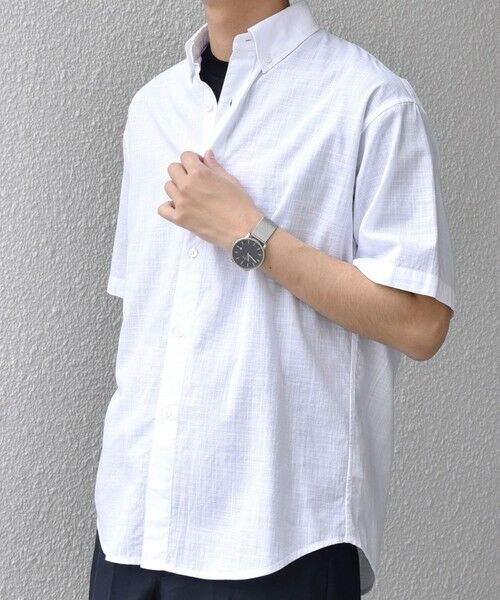 SHIPS / シップス シャツ・ブラウス | SHIPS any: BEZ TEXTILE マルチカラー ストライプ/ソリッド ボタンダウン ショートスリーブ シャツ◇ | 詳細4