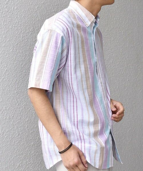 SHIPS / シップス シャツ・ブラウス | SHIPS any: BEZ TEXTILE マルチカラー ストライプ/ソリッド ボタンダウン ショートスリーブ シャツ◇ | 詳細12