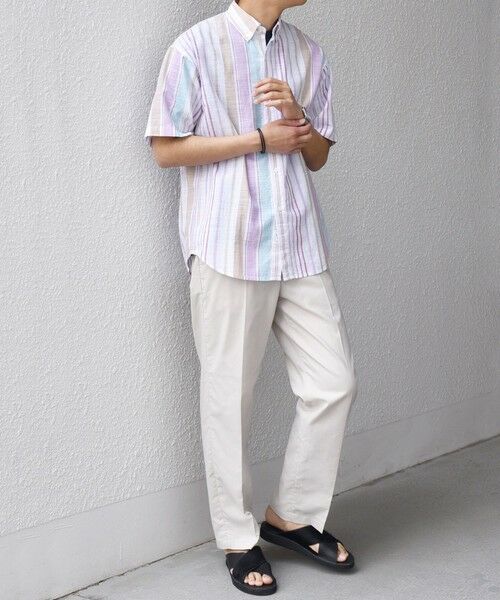 SHIPS / シップス シャツ・ブラウス | SHIPS any: BEZ TEXTILE マルチカラー ストライプ/ソリッド ボタンダウン ショートスリーブ シャツ◇ | 詳細9