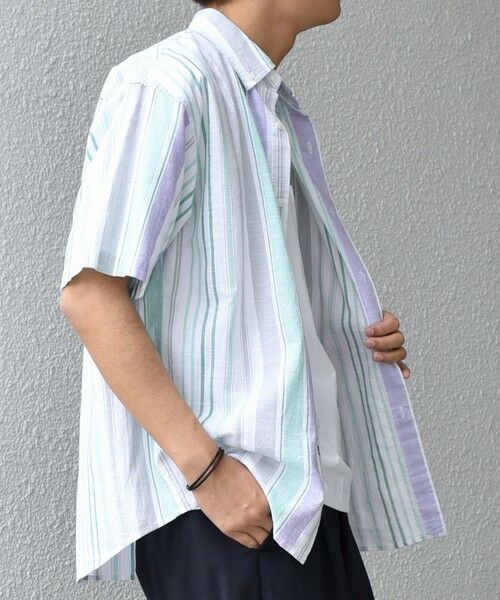 SHIPS / シップス シャツ・ブラウス | SHIPS any: BEZ TEXTILE マルチカラー ストライプ/ソリッド ボタンダウン ショートスリーブ シャツ◇ | 詳細19