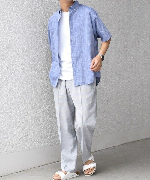 SHIPS / シップス シャツ・ブラウス | SHIPS any: BEZ TEXTILE マルチカラー ストライプ/ソリッド ボタンダウン ショートスリーブ シャツ◇ | 詳細22