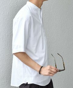 SHIPS / シップス シャツ・ブラウス | SHIPS any: BEZ TEXTILE マルチカラー ストライプ/ソリッド バンドカラー プルオーバー シャツ◇