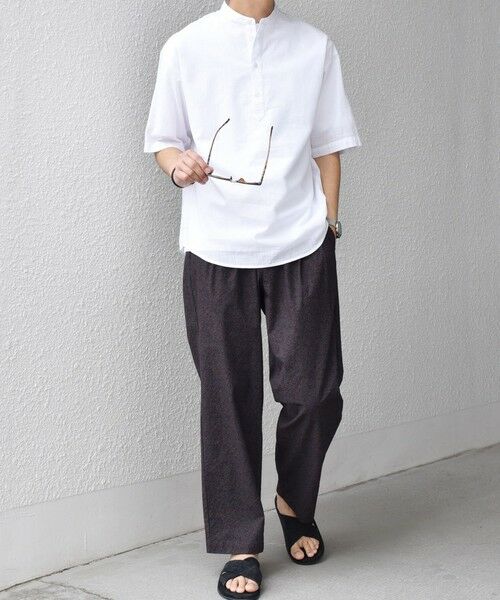 SHIPS / シップス シャツ・ブラウス | SHIPS any: BEZ TEXTILE マルチカラー ストライプ/ソリッド バンドカラー プルオーバー シャツ◇ | 詳細1