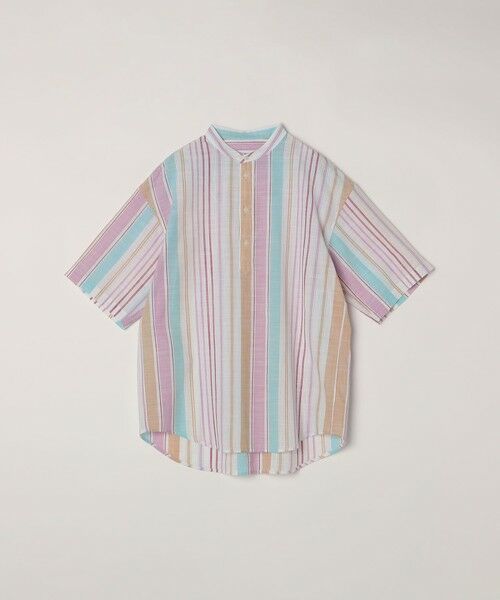 SHIPS / シップス シャツ・ブラウス | SHIPS any: BEZ TEXTILE マルチカラー ストライプ/ソリッド バンドカラー プルオーバー シャツ◇ | 詳細13