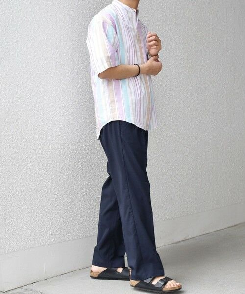 SHIPS / シップス シャツ・ブラウス | SHIPS any: BEZ TEXTILE マルチカラー ストライプ/ソリッド バンドカラー プルオーバー シャツ◇ | 詳細9