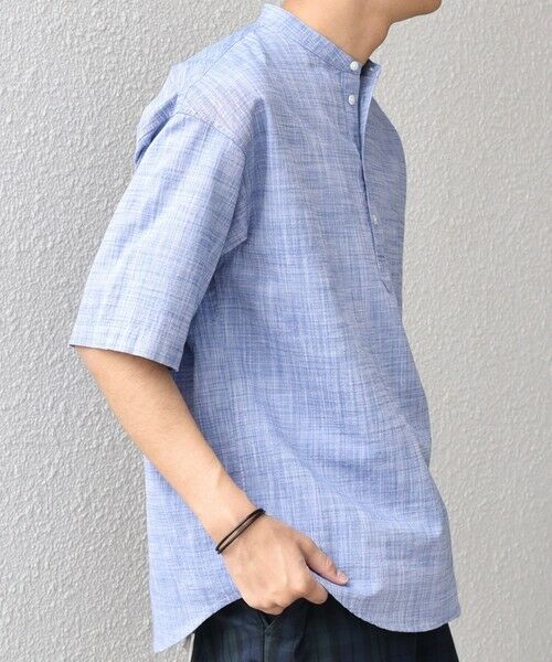 SHIPS / シップス シャツ・ブラウス | SHIPS any: BEZ TEXTILE マルチカラー ストライプ/ソリッド バンドカラー プルオーバー シャツ◇ | 詳細26