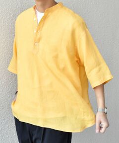 SHIPS / シップス シャツ・ブラウス | SHIPS any: ピュアリネン バンド スキッパー ハーフスリーブ プルオーバー シャツ 25SS◇