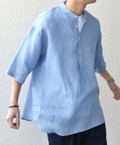 SHIPS / シップス シャツ・ブラウス | SHIPS any: ピュアリネン バンド スキッパー ハーフスリーブ プルオーバー シャツ 25SS◇