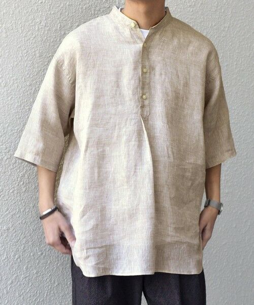 SHIPS / シップス シャツ・ブラウス | SHIPS any: ピュアリネン バンド スキッパー ハーフスリーブ プルオーバー シャツ 25SS◇ | 詳細4