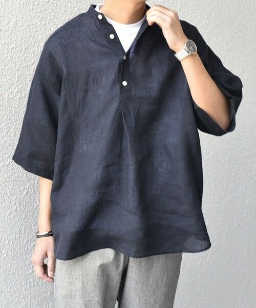 SHIPS / シップス シャツ・ブラウス | SHIPS any: ピュアリネン バンド スキッパー ハーフスリーブ プルオーバー シャツ 25SS◇ | 詳細15