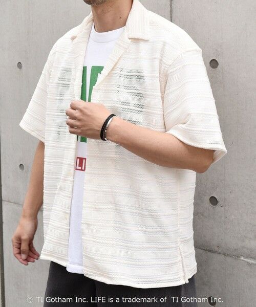 SHIPS / シップス シャツ・ブラウス | SHIPS any: マルチパターン オープンカラー メッシュ シアー シャツ◇(ホワイト)