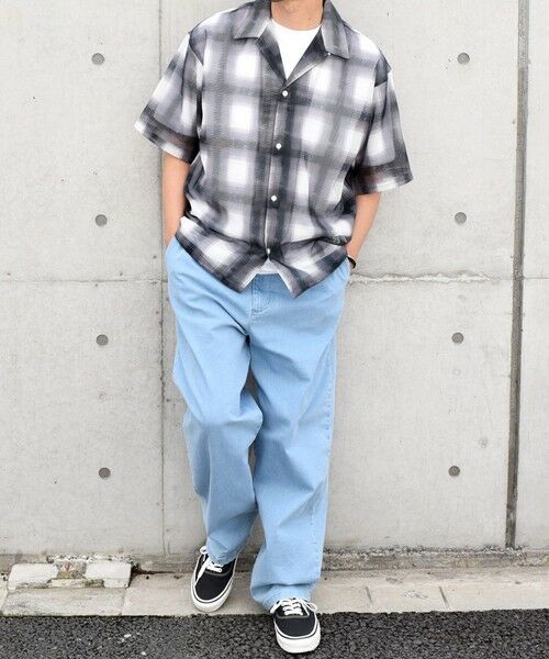 SHIPS / シップス シャツ・ブラウス | SHIPS any: メッシュ オンブレチェック / ウェーブ パターン オープンカラー シアー シャツ◇ | 詳細1