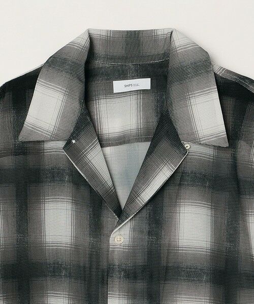 SHIPS / シップス シャツ・ブラウス | SHIPS any: メッシュ オンブレチェック / ウェーブ パターン オープンカラー シアー シャツ◇ | 詳細8