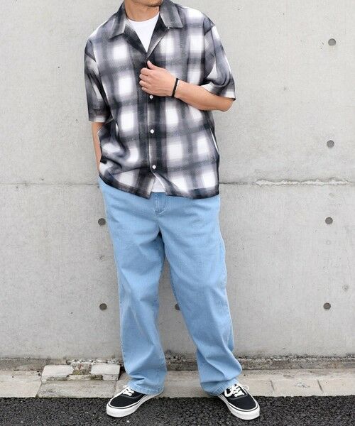 SHIPS / シップス シャツ・ブラウス | SHIPS any: メッシュ オンブレチェック / ウェーブ パターン オープンカラー シアー シャツ◇ | 詳細3