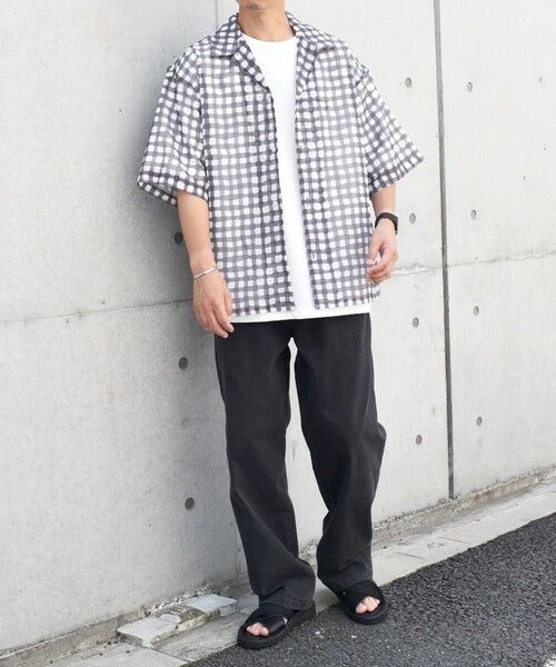 SHIPS / シップス シャツ・ブラウス | SHIPS any: メッシュ オンブレチェック / ウェーブ パターン オープンカラー シアー シャツ◇ | 詳細15