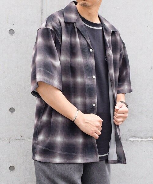 SHIPS / シップス シャツ・ブラウス | SHIPS any: メッシュ オンブレチェック / ウェーブ パターン オープンカラー シアー シャツ◇ | 詳細26