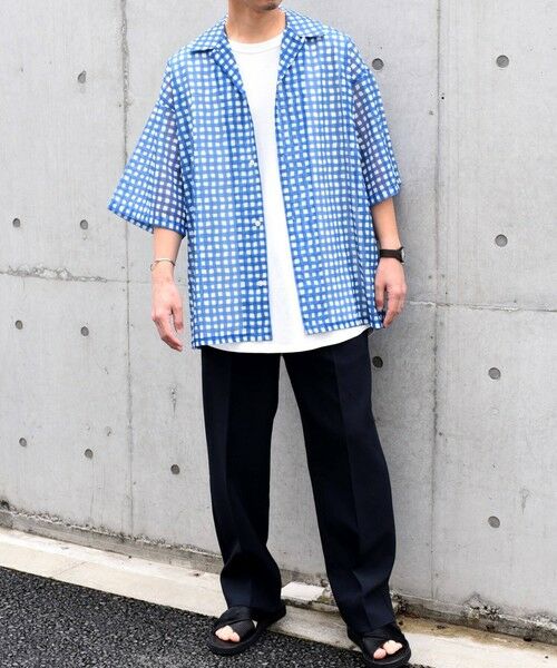 SHIPS / シップス シャツ・ブラウス | SHIPS any: メッシュ オンブレチェック / ウェーブ パターン オープンカラー シアー シャツ◇ | 詳細29