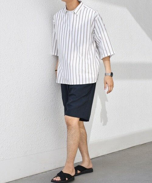 SHIPS / シップス シャツ・ブラウス | SHIPS any: ストライプ スモールウェイブ スキッパー プルオーバーシャツ◇ | 詳細1