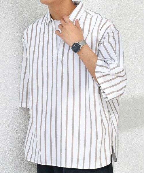 SHIPS / シップス シャツ・ブラウス | SHIPS any: ストライプ スモールウェイブ スキッパー プルオーバーシャツ◇ | 詳細4