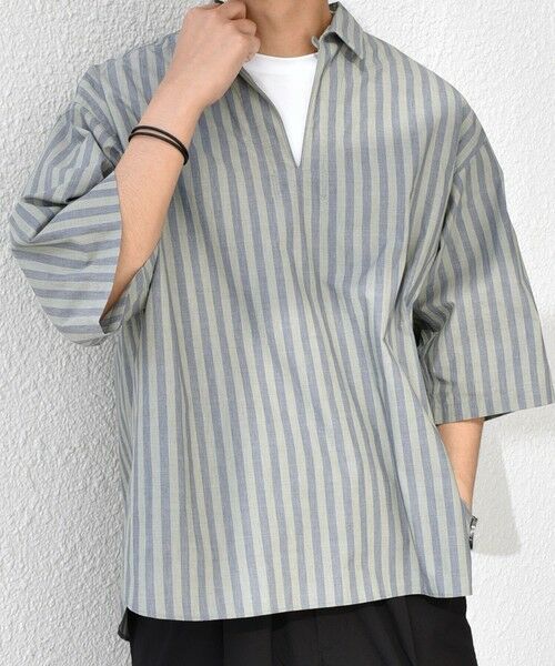 SHIPS / シップス シャツ・ブラウス | SHIPS any: ストライプ スモールウェイブ スキッパー プルオーバーシャツ◇ | 詳細10