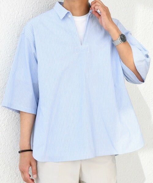 SHIPS / シップス シャツ・ブラウス | SHIPS any: ストライプ スモールウェイブ スキッパー プルオーバーシャツ◇ | 詳細17