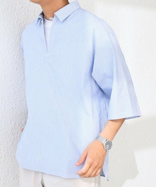 SHIPS / シップス シャツ・ブラウス | SHIPS any: ストライプ スモールウェイブ スキッパー プルオーバーシャツ◇ | 詳細18