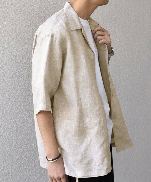 SHIPS / シップス シャツ・ブラウス | SHIPS any: ピュアリネン キャンプポケット ハーフスリーブ オープン シャツ◇ | 詳細4