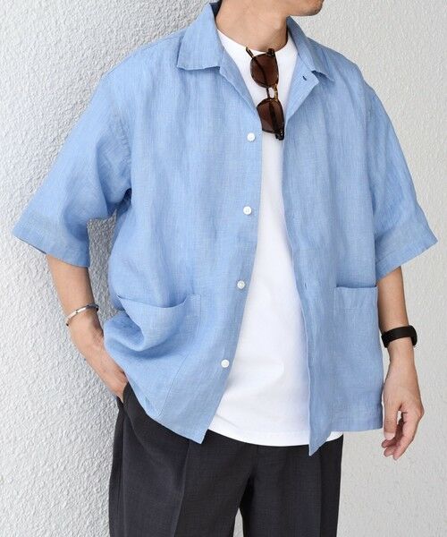 SHIPS / シップス シャツ・ブラウス | SHIPS any: ピュアリネン キャンプポケット ハーフスリーブ オープン シャツ◇ | 詳細30