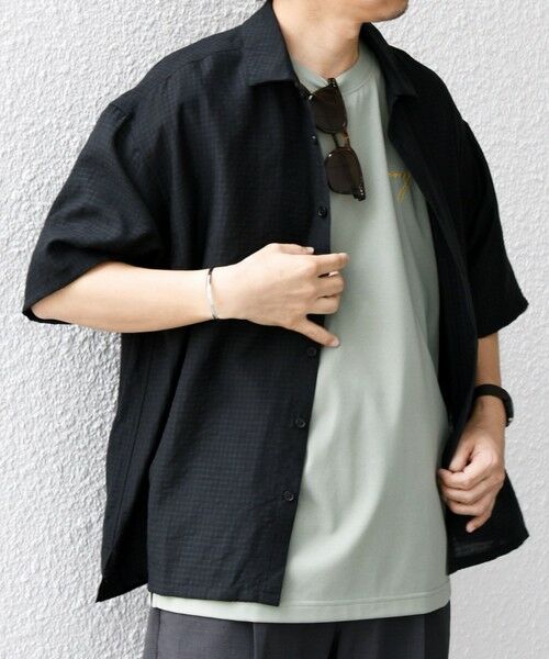 SHIPS / シップス シャツ・ブラウス | SHIPS any:〈洗濯機可能〉ミニ チェック レギュラーカラー シアー シャツ◇(ブラック)