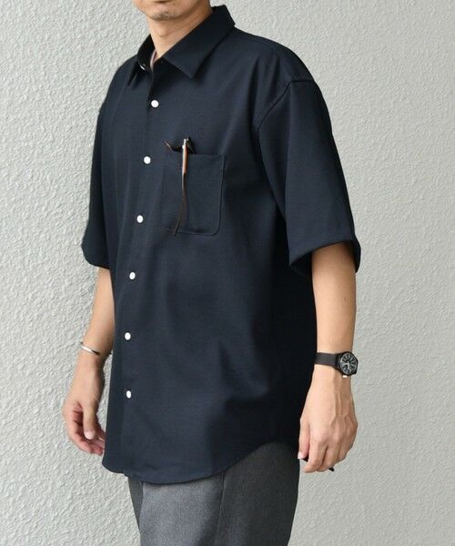 SHIPS / シップス シャツ・ブラウス | 【WEB限定】SHIPS any: 〈洗濯機可能〉リネン ミックス レギュラーカラー シャツ◇(ネイビー)