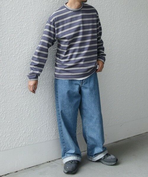 SHIPS / シップス Tシャツ | 【SHIPS any別注】sports wear: レトロ カラー ボーダー Tシャツ (ロンT)◇ | 詳細30