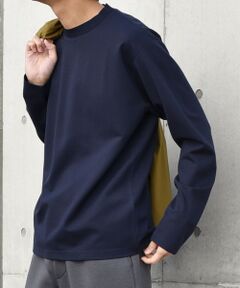 SHIPS / シップス Tシャツ | SHIPS any: デザイン リブ ハイゲージ ポンチ クルーネック Tシャツ (ロンT)◆