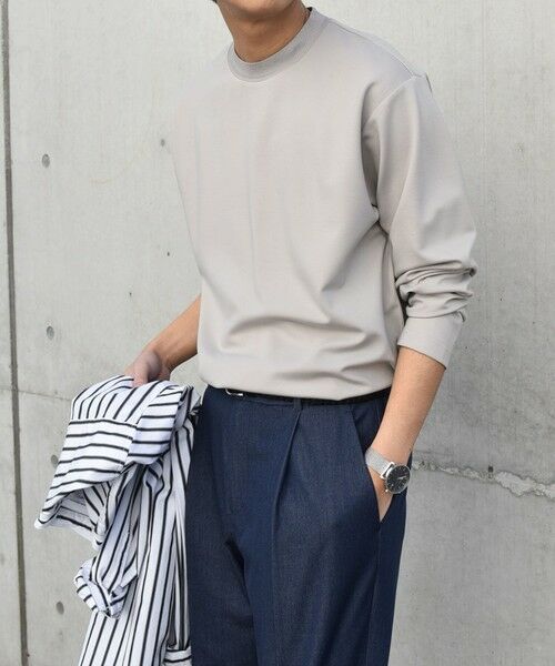 SHIPS / シップス Tシャツ | SHIPS any: デザイン リブ ハイゲージ ポンチ クルーネック Tシャツ (ロンT)◆ | 詳細20