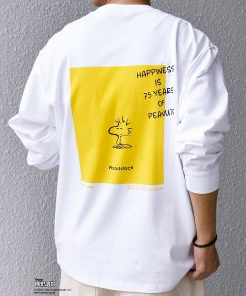 SHIPS / シップス Tシャツ | SHIPS any: SNOOPY コラボ 75th グラフィック プリント Tシャツ(ロンT)◆(ホワイト)