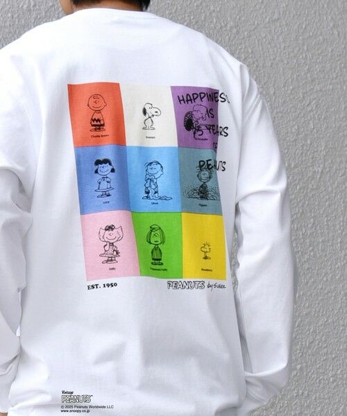 SHIPS / シップス Tシャツ | SHIPS any: SNOOPY コラボ 75th グラフィック プリント Tシャツ(ロンT)◆(ホワイト系)