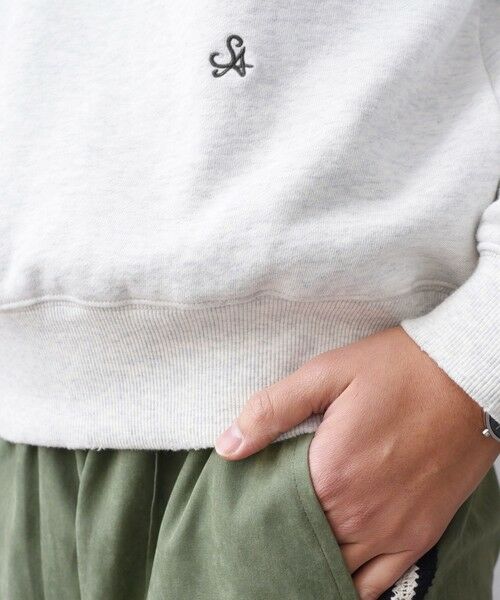 SHIPS / シップス スウェット | SHIPS any: ワンポイント 刺繍 ロゴ ハーフジップ ポロ スウェット (ユニセックス)◇ | 詳細3