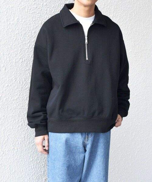 SHIPS / シップス スウェット | SHIPS any: ワンポイント 刺繍 ロゴ ハーフジップ ポロ スウェット (ユニセックス)◇ | 詳細6