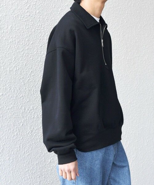 SHIPS / シップス スウェット | SHIPS any: ワンポイント 刺繍 ロゴ ハーフジップ ポロ スウェット (ユニセックス)◇ | 詳細9