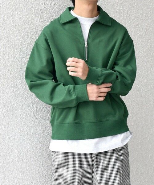 SHIPS / シップス スウェット | SHIPS any: ワンポイント 刺繍 ロゴ ハーフジップ ポロ スウェット (ユニセックス)◇ | 詳細15