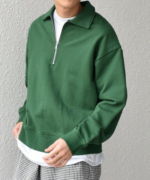 SHIPS / シップス スウェット | SHIPS any: ワンポイント 刺繍 ロゴ ハーフジップ ポロ スウェット (ユニセックス)◇ | 詳細16